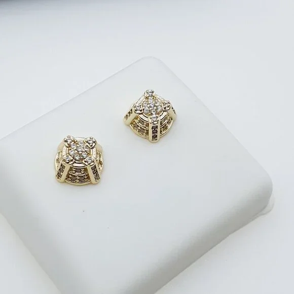 14K Gold Plated Cubic Zircon Earrings, EVBRS455